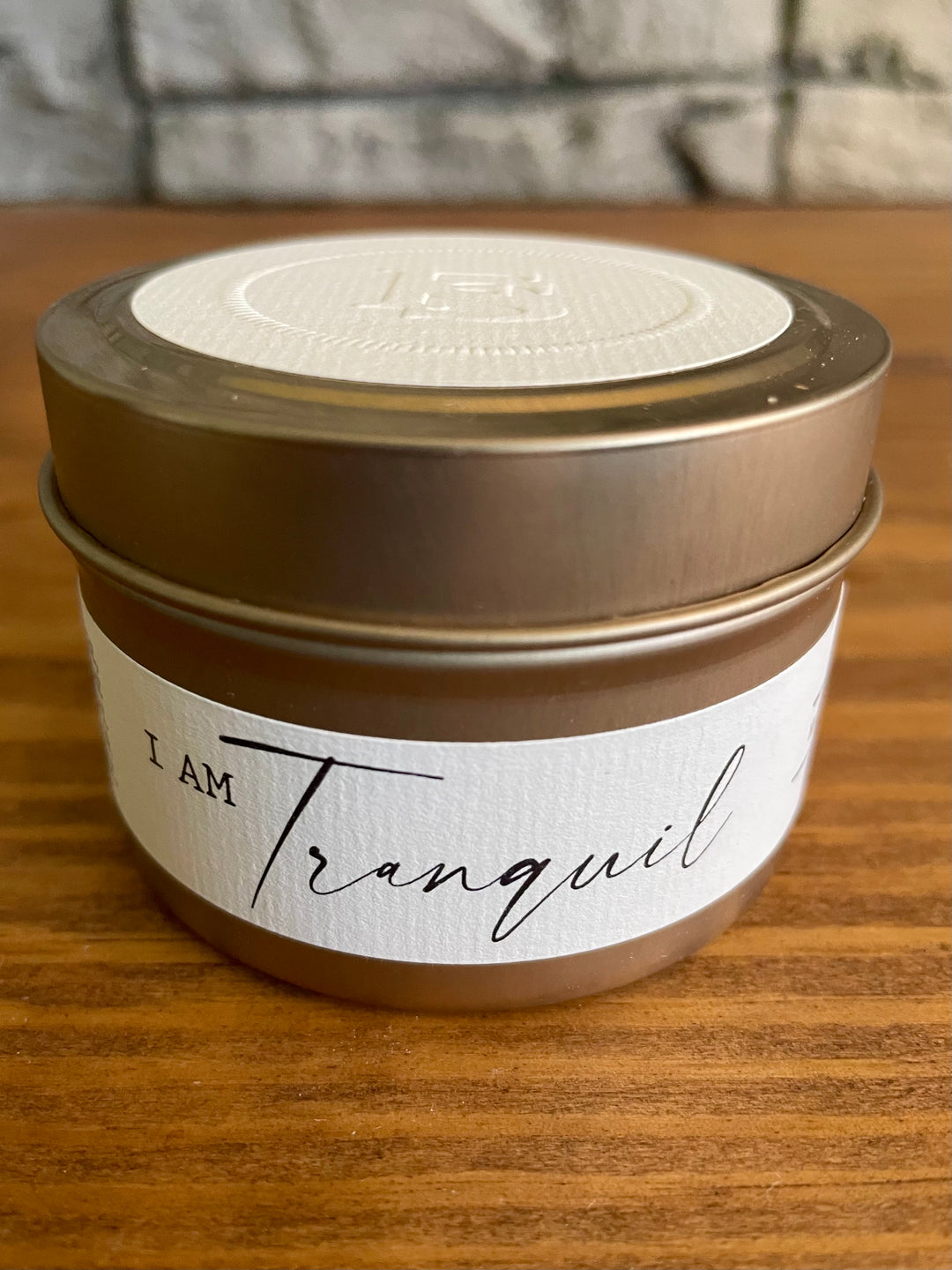 I am tranquil soy candle, fair trade