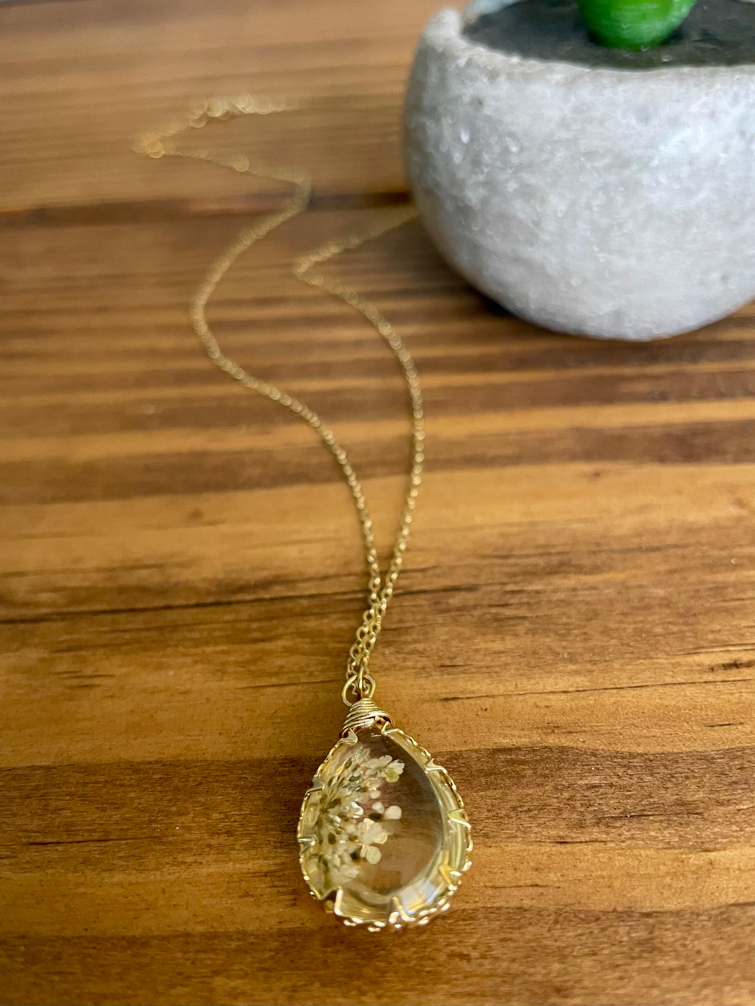 Bloom necklace, dried flower, fair trade